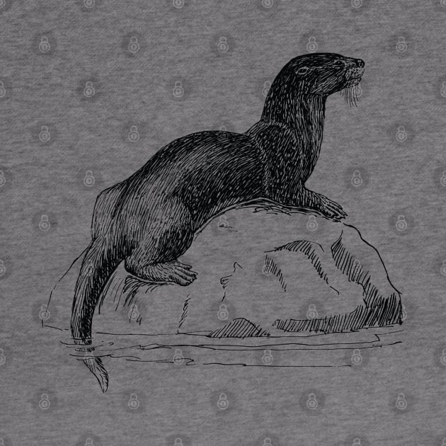 Otter Vintage Hand Drawn by KC Happy Shop